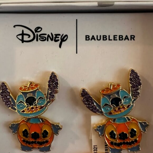 BaubleBar X Disney Stitch Halloween earrings NIB - Picture 2 of 8